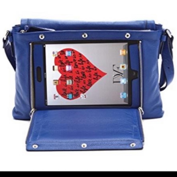 Diane von Furstenberg Blue Messenger Bag - Picture 3 of 15